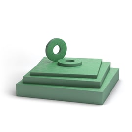 Fabreeka's green structural thermal break material. Also known as Fabreeka TIM or Fabreeka thermal break.