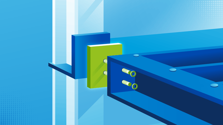 Animated image of a typical fabreeka-tim connection in a balcony